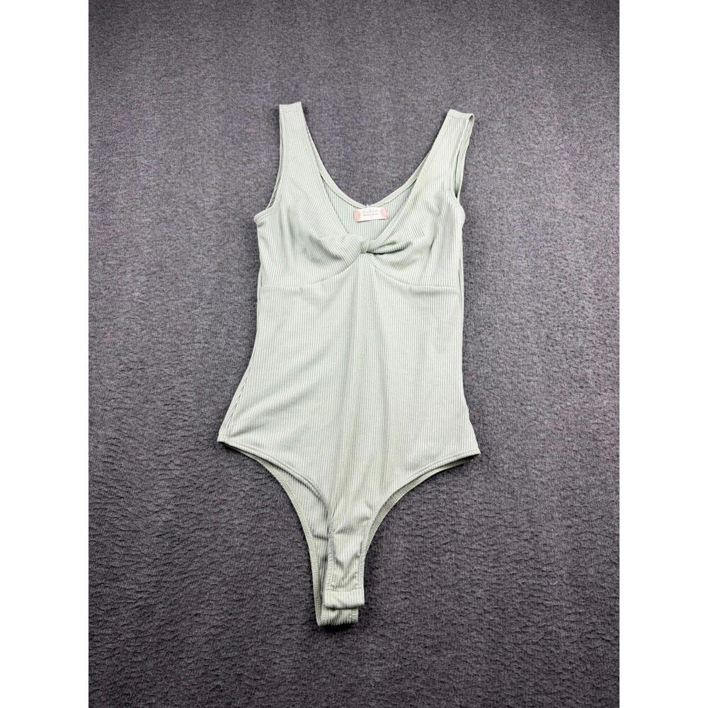 Altar'd State Women's S Clean Lines‎ Bodysuit Green Surf Sleeveless Tank Thong